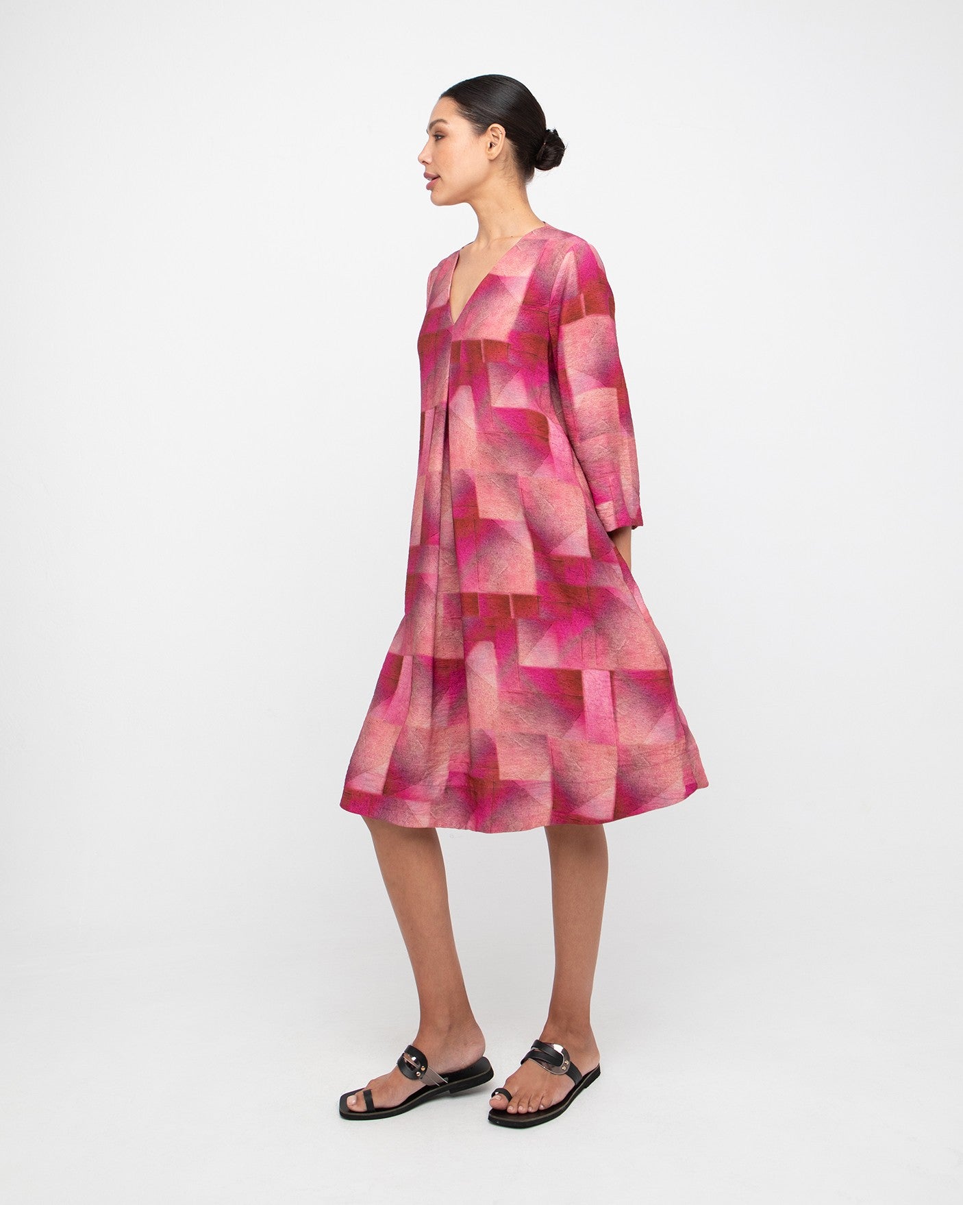 Ozai N Ku Kali A-line Dress, Geo Pink