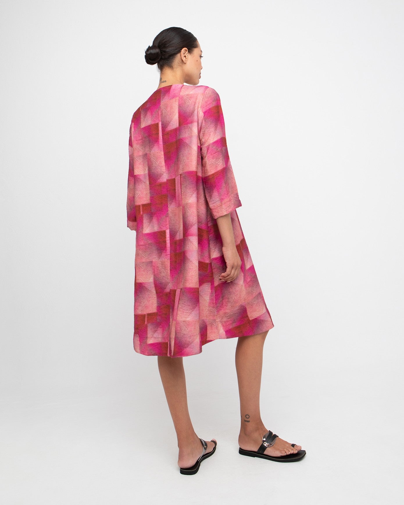 Ozai N Ku Kali A-line Dress, Geo Pink