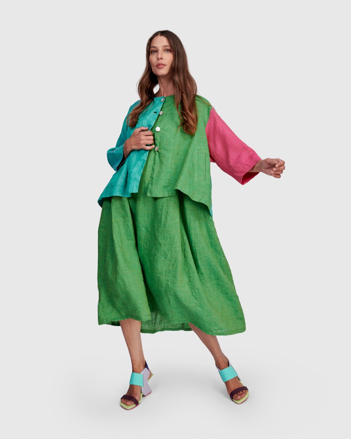 Linen Swing Dress, Mojito