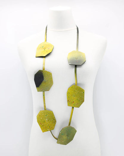 Big Lotus Necklace, Yellow Graffiti