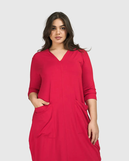 Essential Cargo Dress, Red Rose
