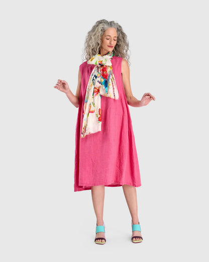 Linen Swing Dress, Flamingo